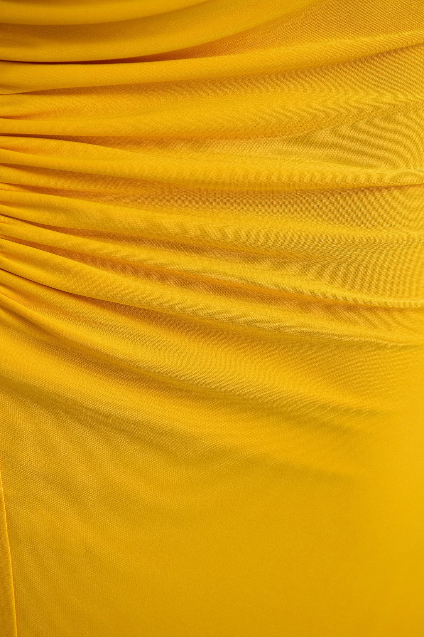Culture® | Yellow Slashed-Neck Maxi Dress With Ruched Detailing