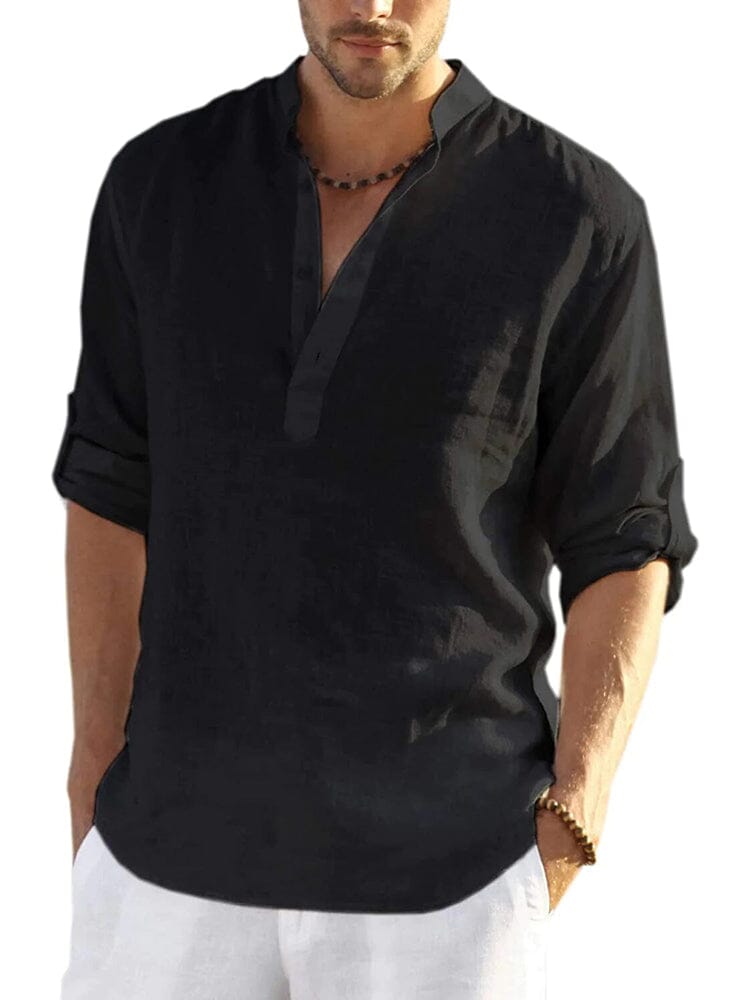 Culture® | Cotton Linen Style Henley Shirt