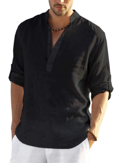 Culture® | Cotton Linen Style Henley Shirt