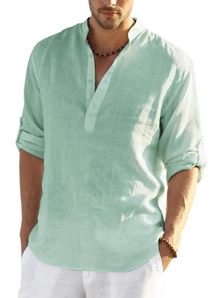 Culture® | Cotton Linen Style Henley Shirt