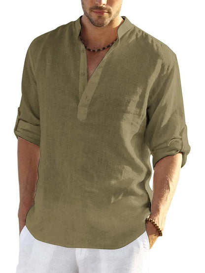 Culture® | Cotton Linen Style Henley Shirt