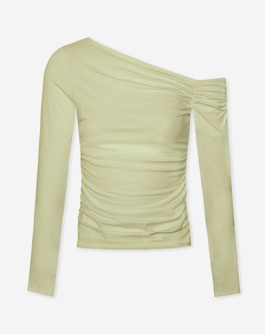 Culture® | Off-shoulder Ruched Top - Light Olive Green