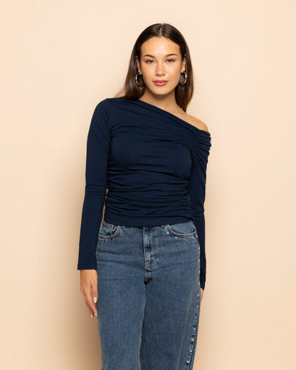 Culture® | Paris Off-shoulder Top Navy Blue