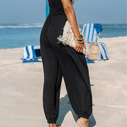 Culture® | V-Neck Backless Loose-Fitting Jumpsuit
