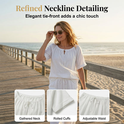 Culture® | Women's Linen Top & Pants 2-Piece Set
