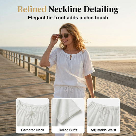 Culture® | Women's Linen Top & Pants 2-Piece Set