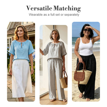 Culture® | Women's Linen Top & Pants 2-Piece Set