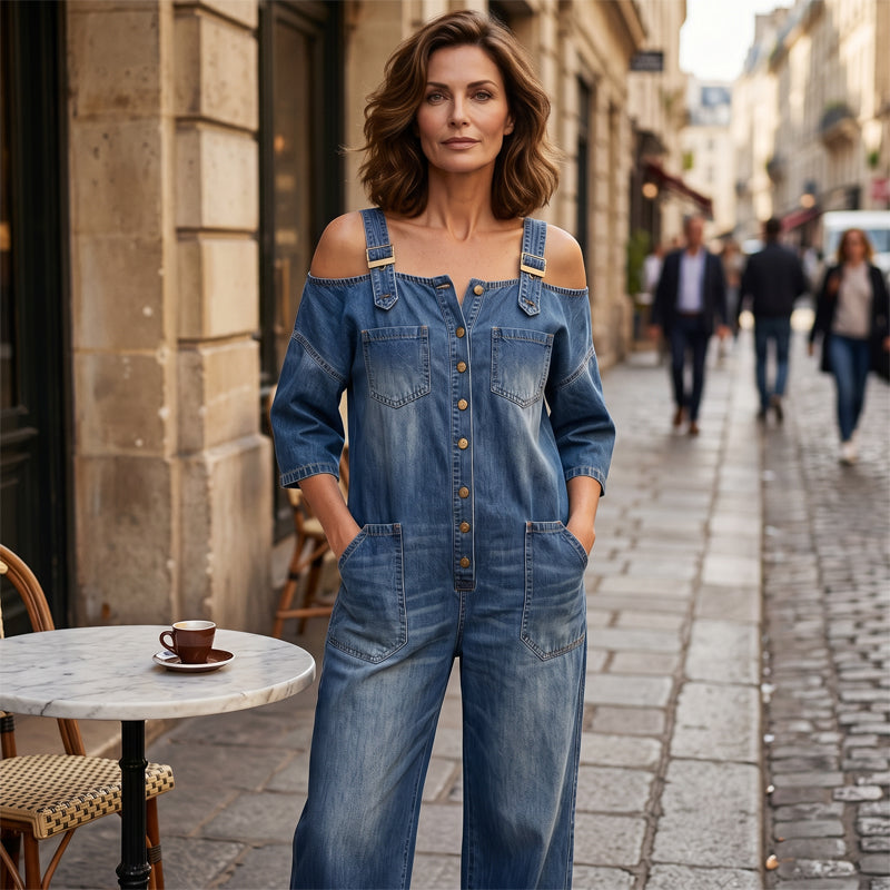 Culture® | Loose Fit Wide-Leg Overall Jumpsuit with Pockets