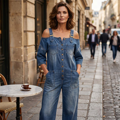 Culture® | Loose Fit Wide-Leg Overall Jumpsuit with Pockets