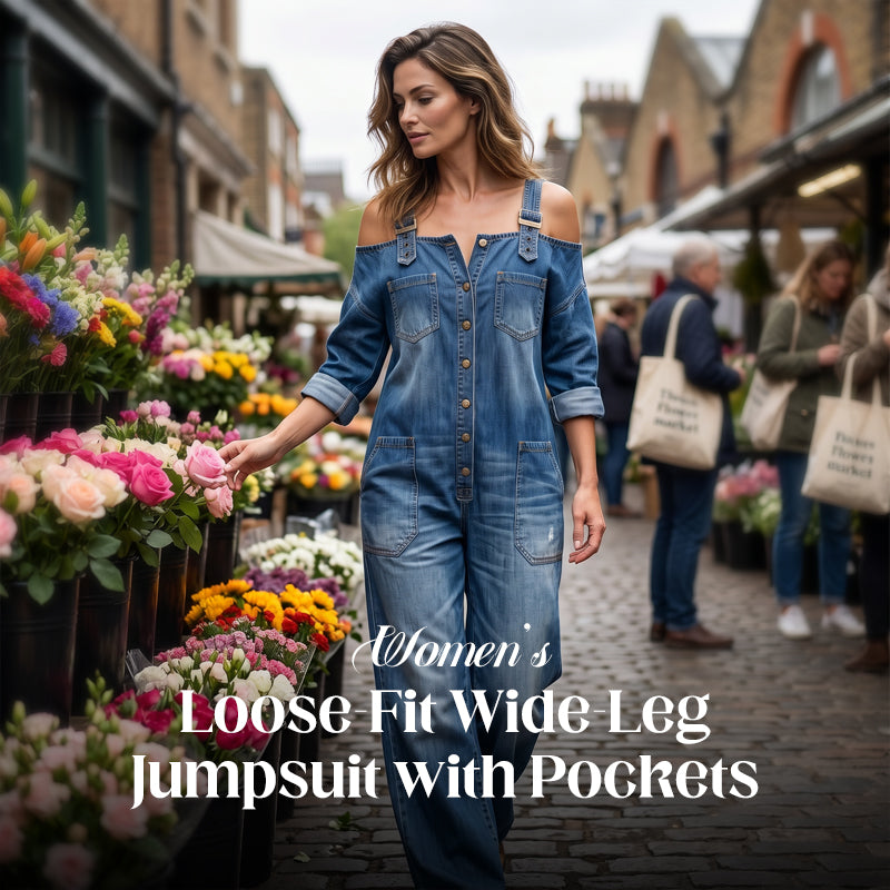 Culture® | Loose Fit Wide-Leg Overall Jumpsuit with Pockets