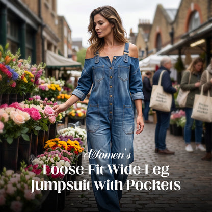 Culture® | Loose Fit Wide-Leg Overall Jumpsuit with Pockets