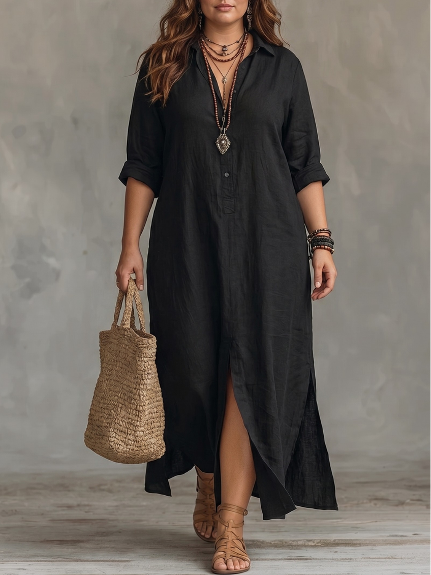 Culture® | Linen Shirt Dress Maxi Dress
