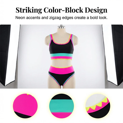 Culture® | Patchwork Nylon Sporty 3-Piece Bikini Set