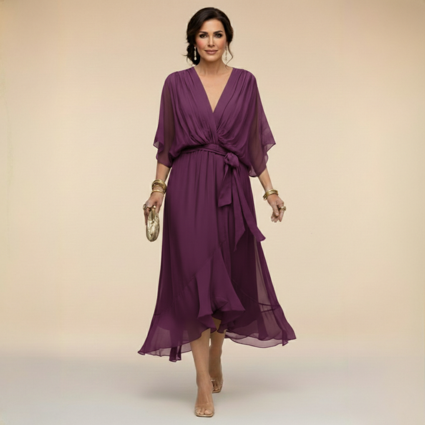 Culture® | Chiffon Dress with V-Neck