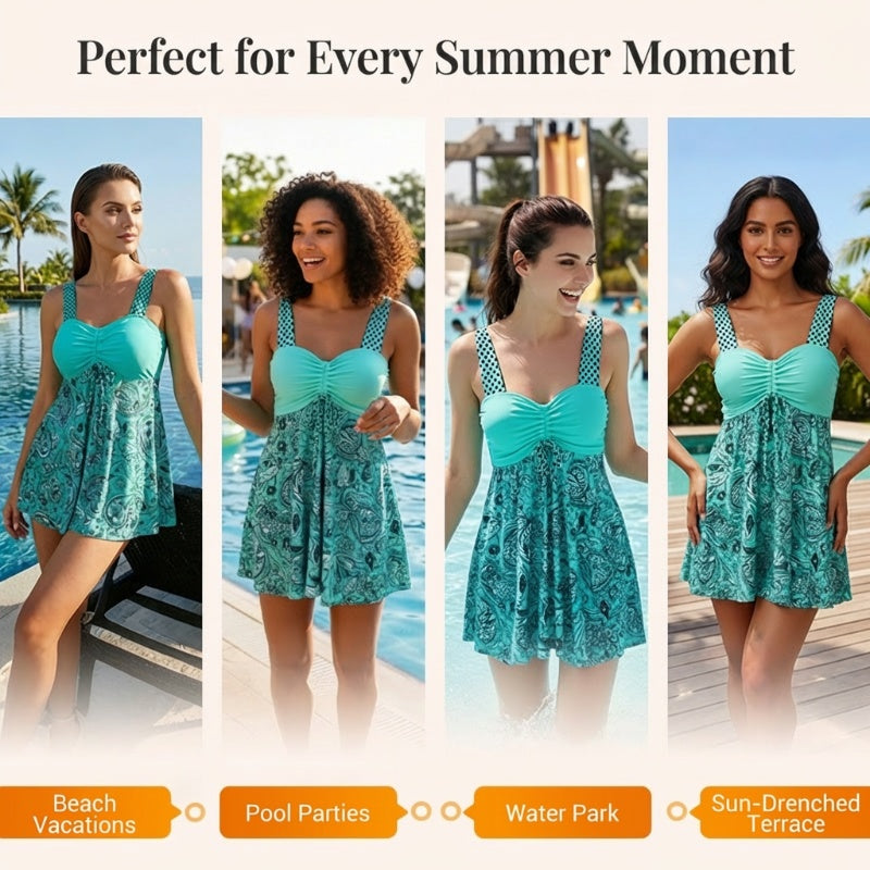 Culture® | Strap Top & Fitted Swim Shorts Swimsuit 