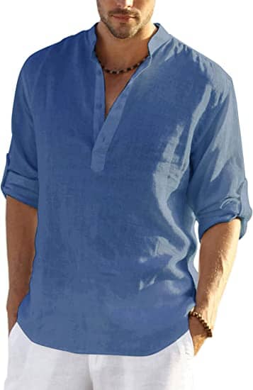 Culture® | Cotton Linen Style Henley Shirt