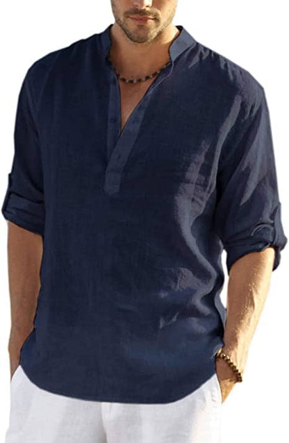 Culture® | Cotton Linen Style Henley Shirt