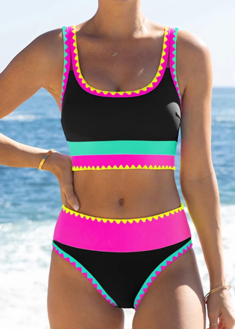 Culture® | Patchwork Nylon Sporty 3-Piece Bikini Set