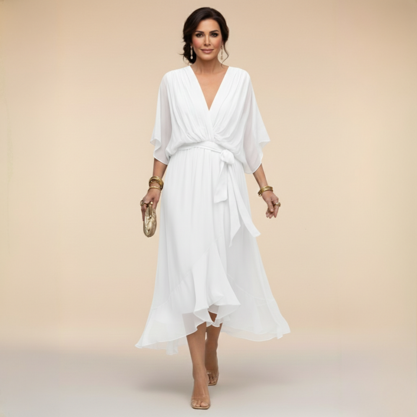Culture® | Chiffon Dress with V-Neck