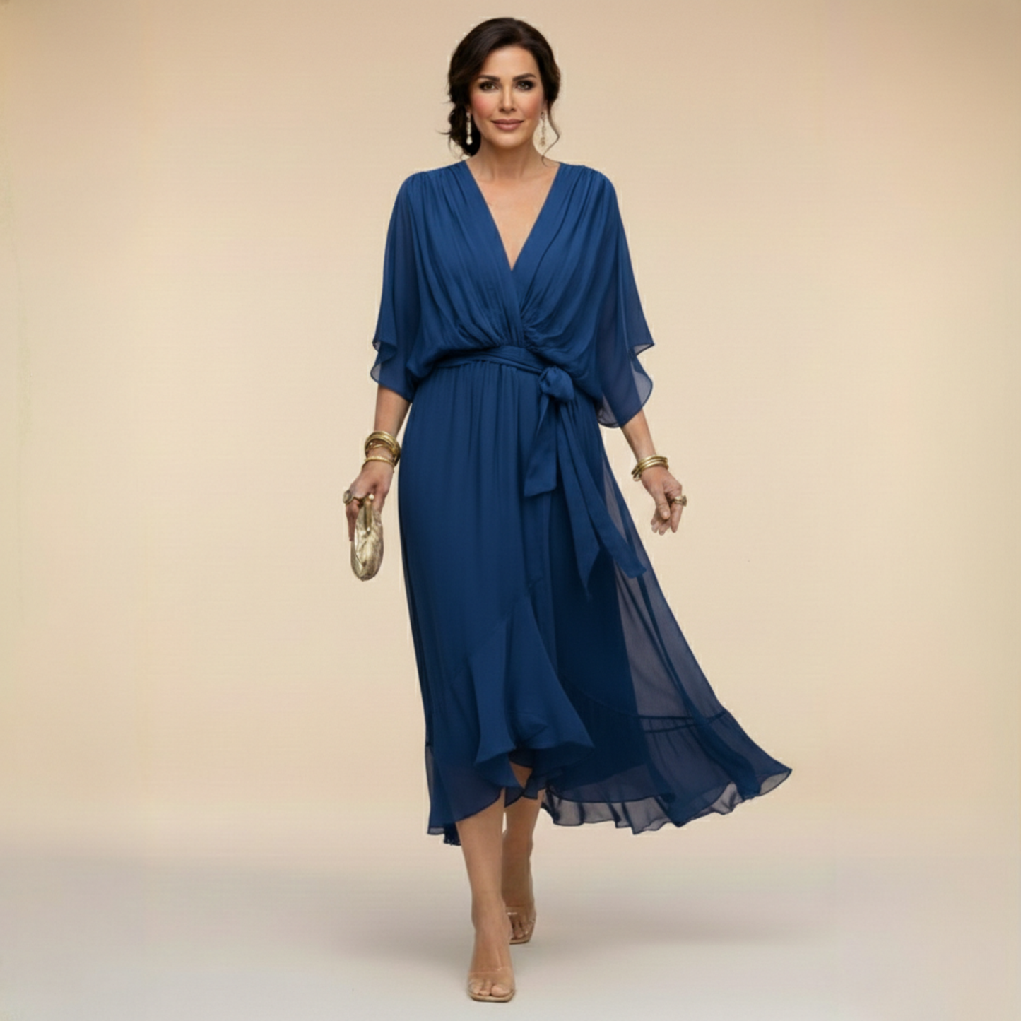Culture® | Chiffon Dress with V-Neck