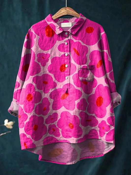 Culture® | Vibrant Pink Floral Pattern Printed Women's Casual Shirt