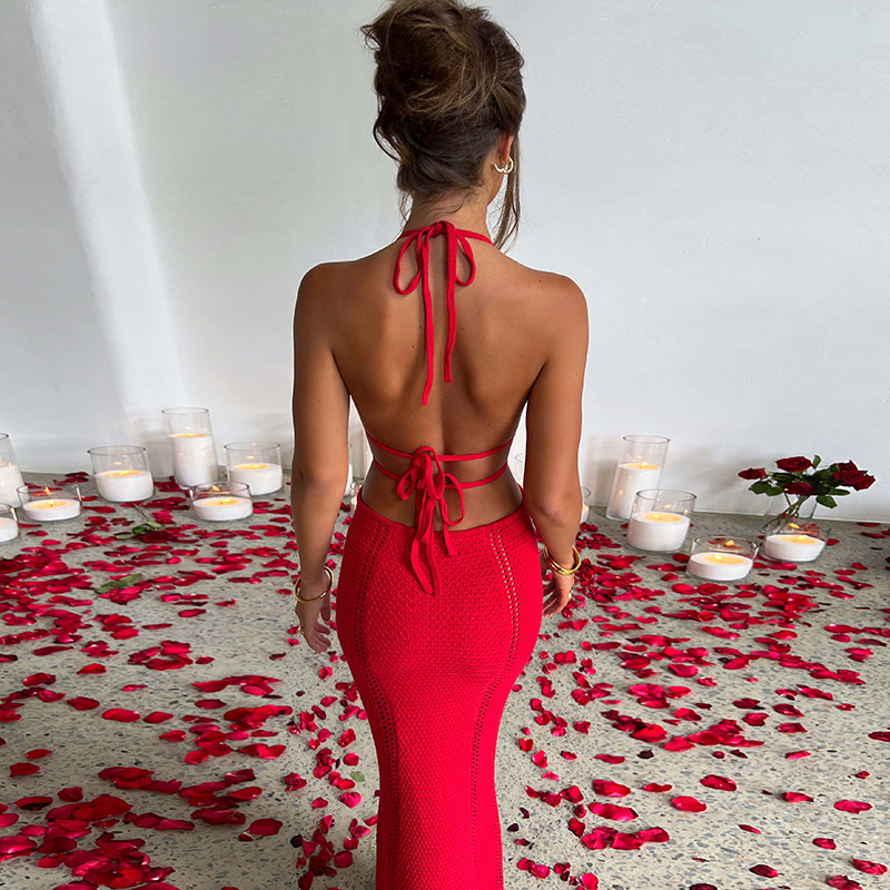 Culture® | Cutout Halter Neck Knit Dress