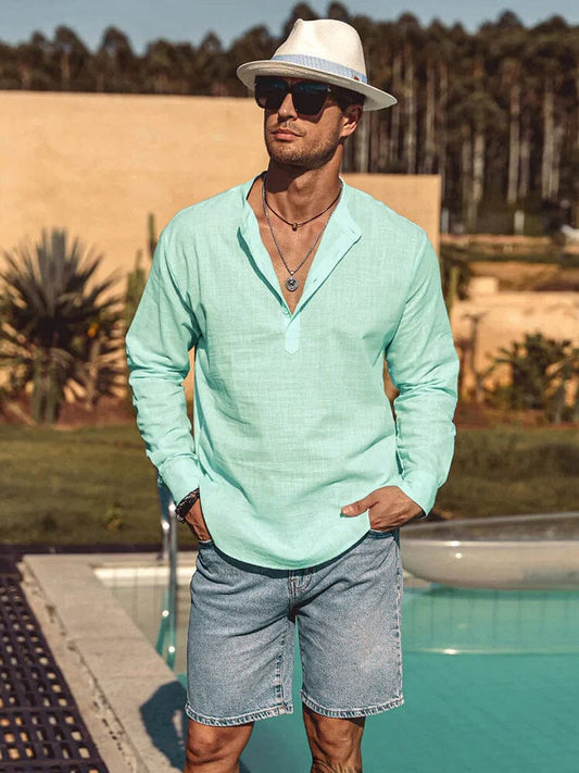Culture® | Cotton Linen Style Henley Shirt