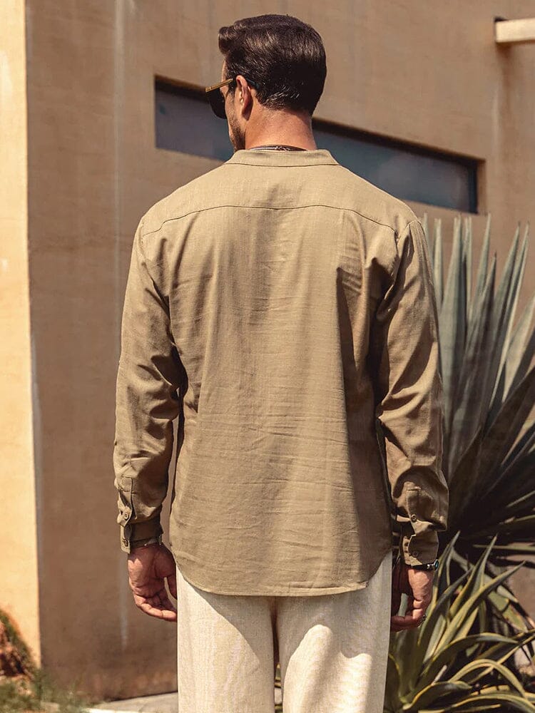 Culture® | Cotton Linen Style Henley Shirt