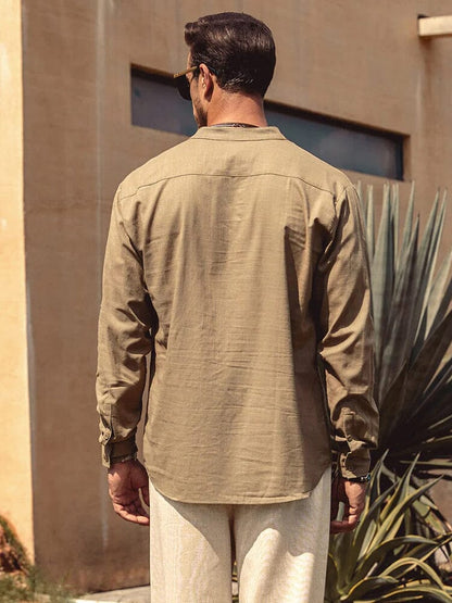 Culture® | Cotton Linen Style Henley Shirt