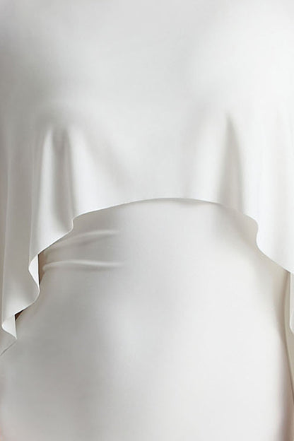 Culture® | White Draped Maxi Dress With Cape Sleeves