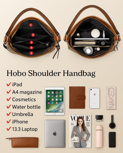 Culture® | Leather Hobo Handbag + FREE Pouch Wallet