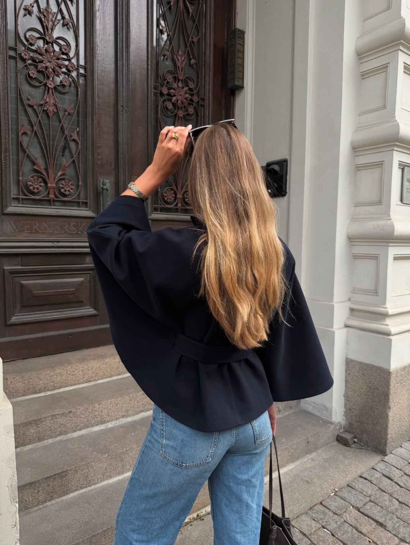 Culture® | High-Neck Belted Cape Jacket