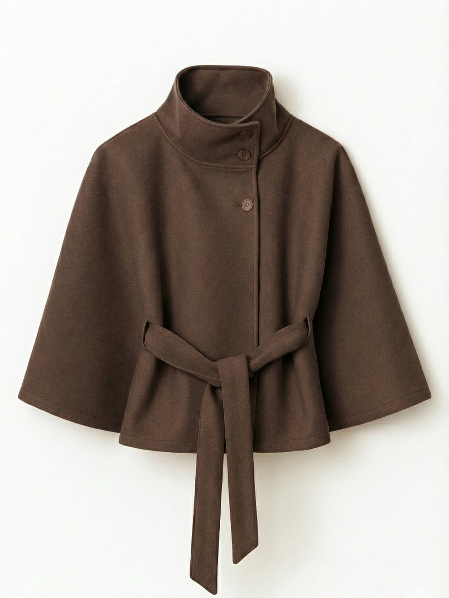 Culture® | High-Neck Belted Cape Jacket