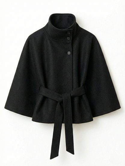 Culture® | High-Neck Belted Cape Jacket