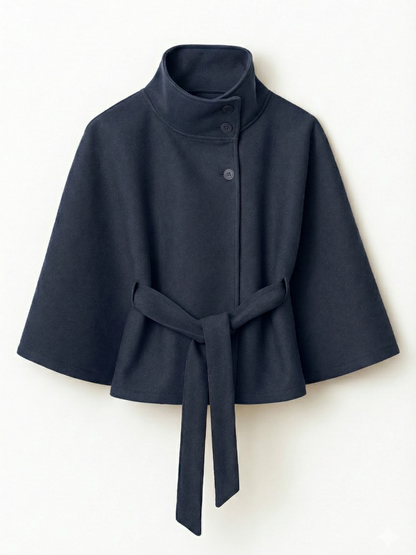 Culture® | High-Neck Belted Cape Jacket