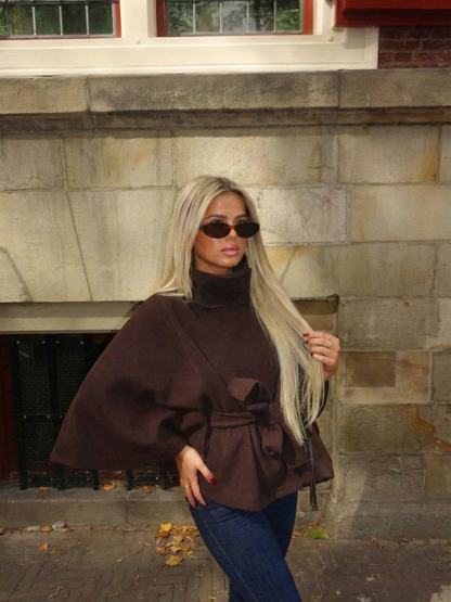 Culture® | High-Neck Belted Cape Jacket