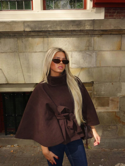 Culture® | High-Neck Belted Cape Jacket