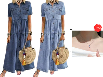 Culture® | Women's Vintage Denim Maxi Dress