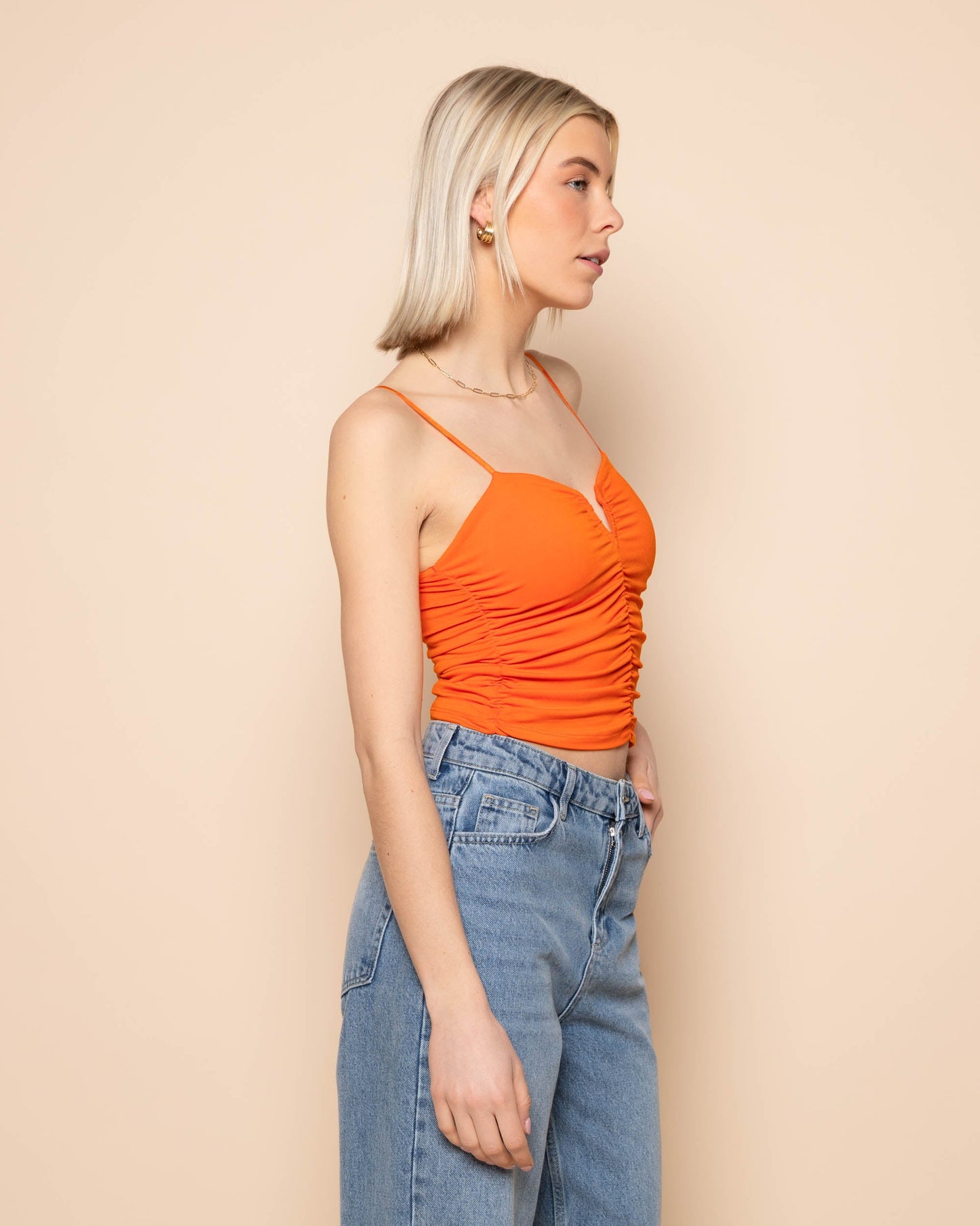 Culture® | Ruched Cami Top Orange