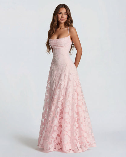 Culture® | Pastel Pink Floral Lace Maxi Dress