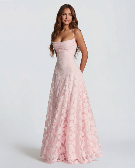Culture® | Pastel Pink Floral Lace Maxi Dress