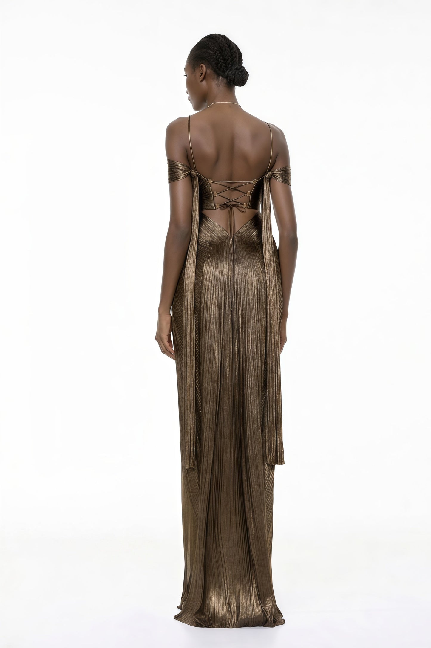 Culture® | Bronze Goddess Satin Maxi Dress
