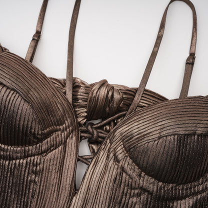 Culture® | Bronze Goddess Satin Maxi Dress