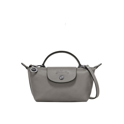 Culture® | Paris Leather Longchamp Bag - Grey