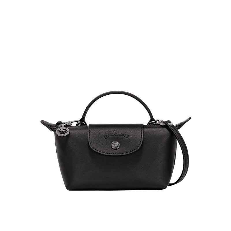 Culture® | Paris Leather Longchamp Bag - Black