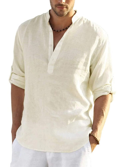 Culture® | Cotton Linen Style Henley Shirt