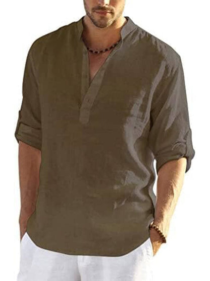 Culture® | Cotton Linen Style Henley Shirt