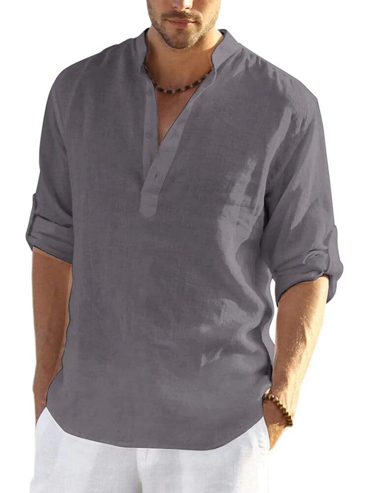 Culture® | Cotton Linen Style Henley Shirt