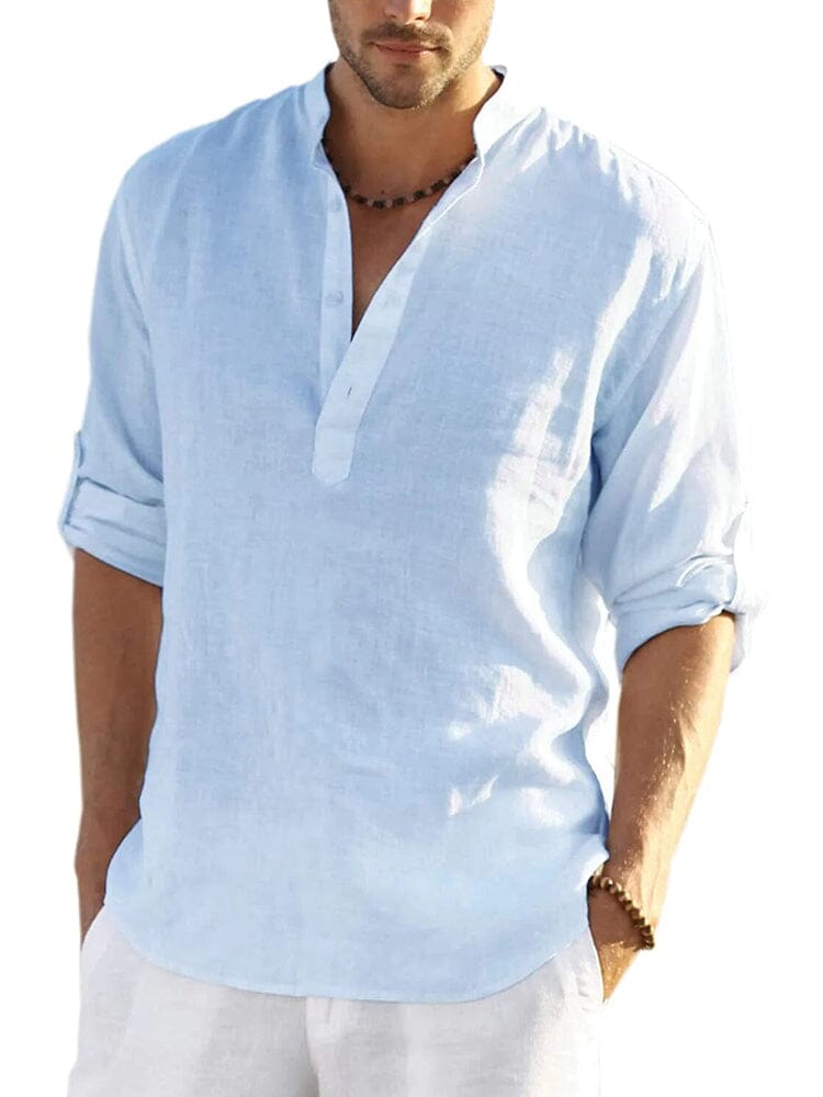 Culture® | Cotton Linen Style Henley Shirt