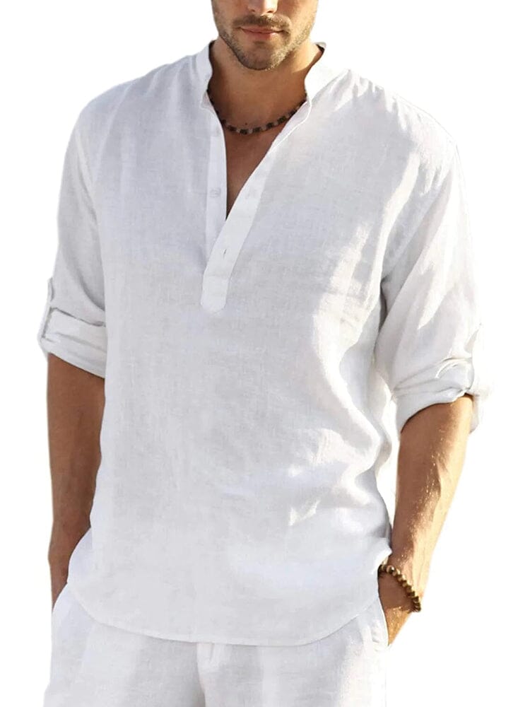 Culture® | Cotton Linen Style Henley Shirt